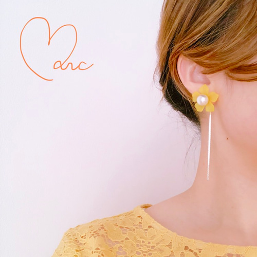 ✡『お花モチーフシャラシャラピアス』春 切り立っ フラワー 