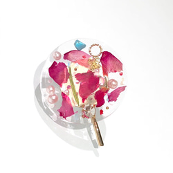 薔薇の花びらクリアポニーフックⅡ     ヘアカフヘアーカフ ヘアフックヘアーフックばらバラパール母の日ギフトプレゼント 1枚目の画像