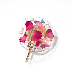 薔薇の花びらクリアポニーフックⅡ     ヘアカフヘアーカフ ヘアフックヘアーフックばらバラパール母の日ギフトプレゼント 2枚目の画像