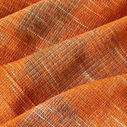 手織り綿で仕立てたノーカラージャケット ボレロ風 オレンジ系 6枚目の画像