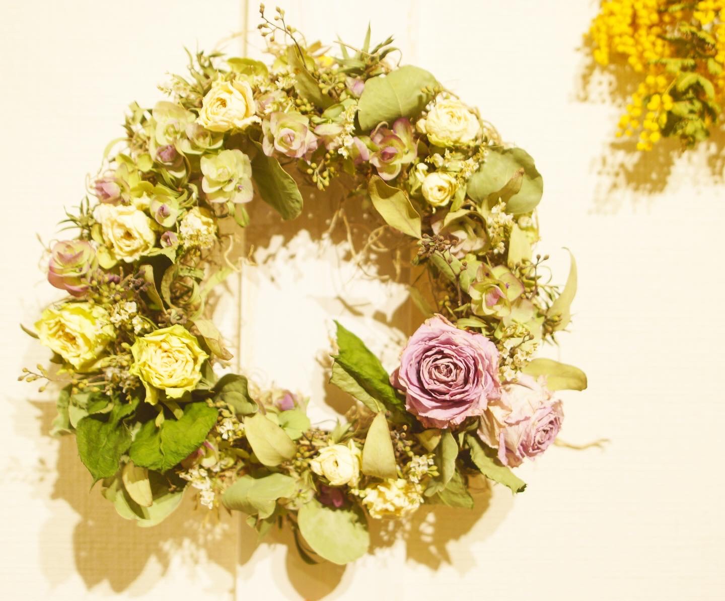ナチュラルドライフラワーリース リース hana Recipe selene