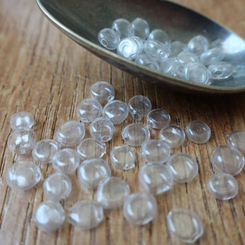 フランスアンティーク ヴィンテージスフレガラスビーズ とろりクリア