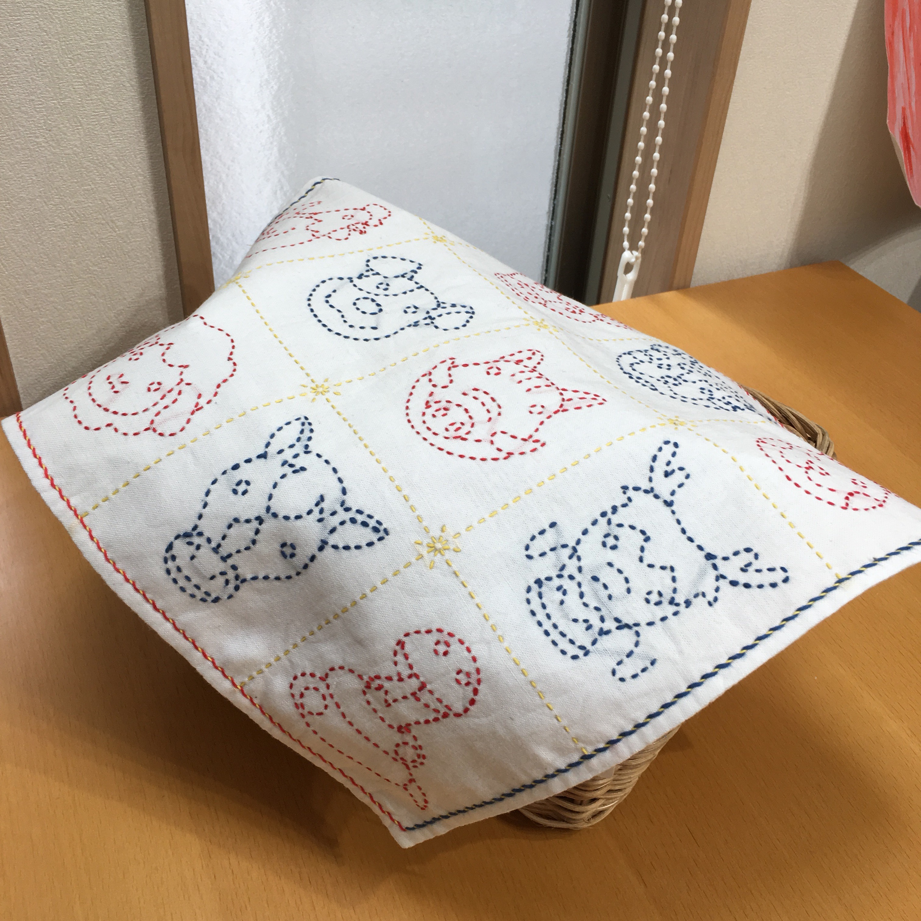 刺し子ふきん no.42》刺し子の花ふきん❁干支柄《送料無料》 その他キッチン小物 ど