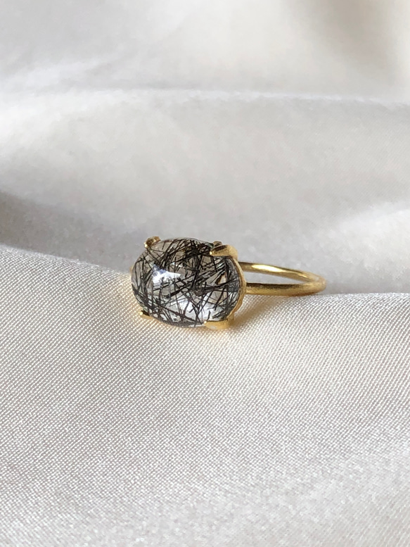 silver925 18KGP 碧璽石英戒指天然石戒指戒指調整大小 第1張的照片