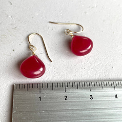 【14kgf】 Candy red jade ピアス 8枚目の画像