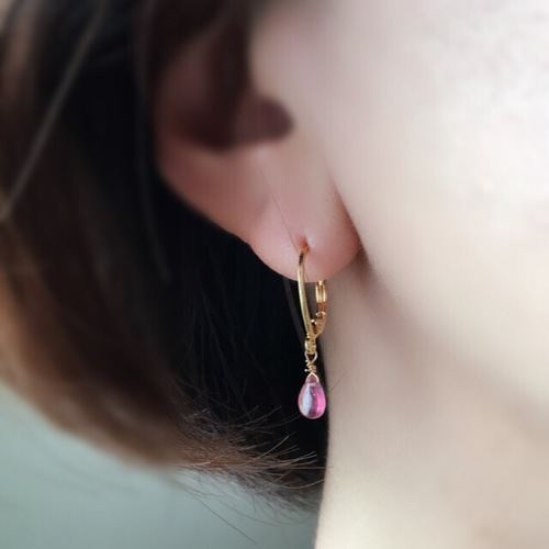 選べる天然石フレンチフックピアス ピアス（フック・チェーン） AMOKA