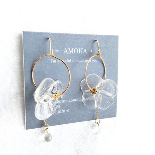 【即購入不可】coussinet フラワーピアス　moa crystal フラワー ピアス/イヤリング ピアス（フック・チェーン