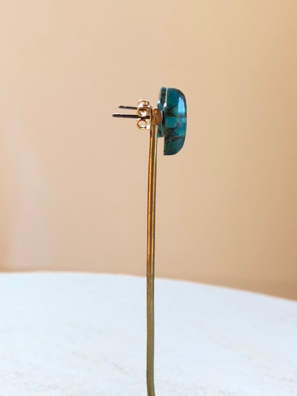 銅綠松石耳環/耳環 第2張的照片