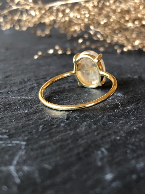 silver925 18KGP Lucil石英戒指天然石材戒指戒指 第4張的照片