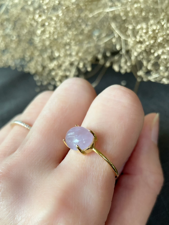 優質silver925 18KGP 薰衣草玉天然石戒指 第9張的照片