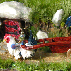小物入れのジオラマ風――睡蓮咲く水辺の小人の家―― 5枚目の画像