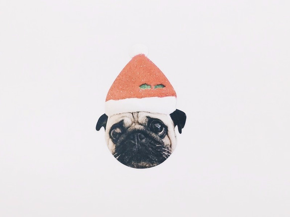 [YONG] Santa Pug 巴哥勇勇聖誕卡片組(5入) 第1張的照片