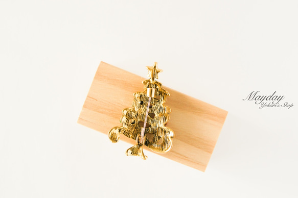 『クラシックなクリスマスツリーのブローチ』アンティーク調 5枚目の画像