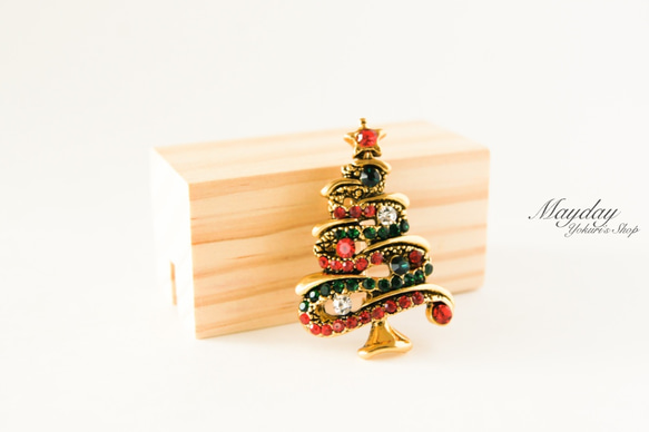 『クラシックなクリスマスツリーのブローチ』アンティーク調 7枚目の画像