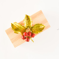 『クリスマスブローチ・赤い実のブローチ』千両 3枚目の画像