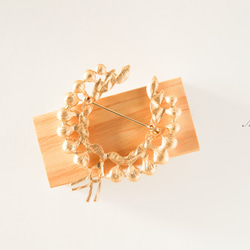 『アンティーク風♡ パールと麦の穂のブローチ』幸運　繁栄　マットゴールド 6枚目の画像