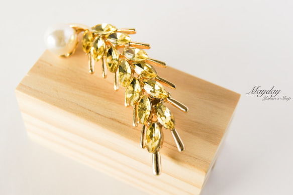 『収穫のシーズン- ゴールドの麦穂のブローチ』 3枚目の画像