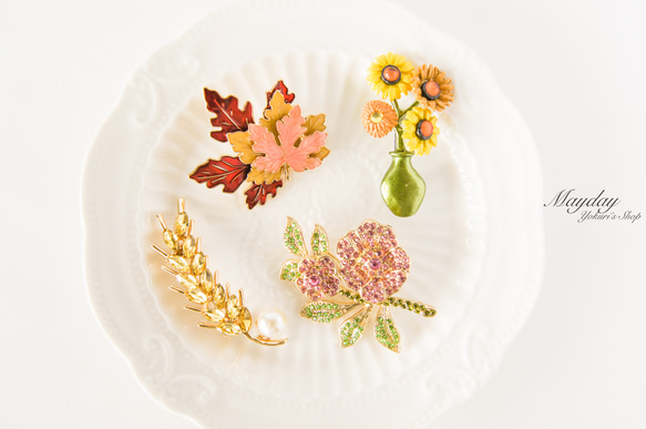 『収穫のシーズン- ゴールドの麦穂のブローチ』 8枚目の画像