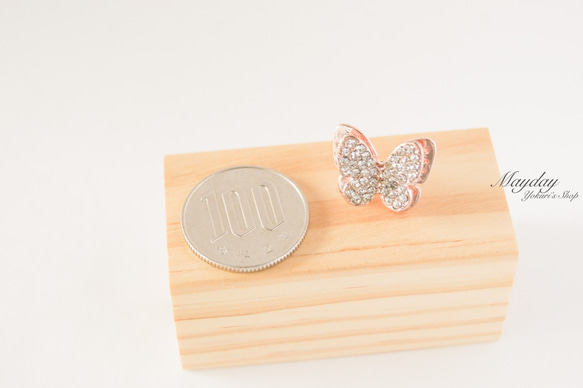 『キラキラ〜小さなバタフライのブローチ』蝶々 5枚目の画像