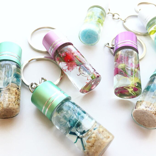 再販 A＊F ミニブーケのハーバリウムキーホルダー☆ ハーバリウム