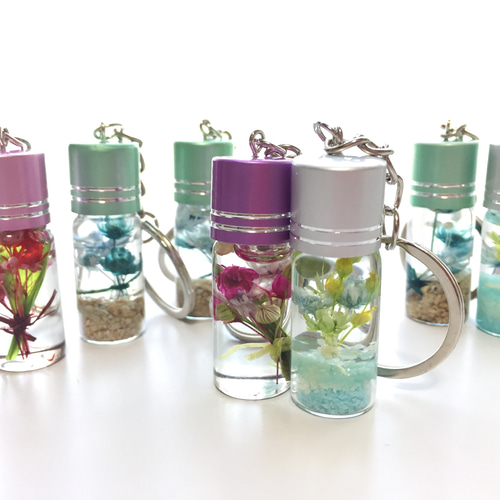 再販 A＊F ミニブーケのハーバリウムキーホルダー☆ ハーバリウム