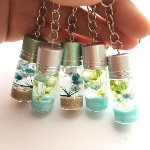 再販 A＊F ミニブーケのハーバリウムキーホルダー☆ ハーバリウム