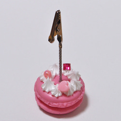 スイーツデコ　マカロンメモスタンド薄ピンク 1枚目の画像