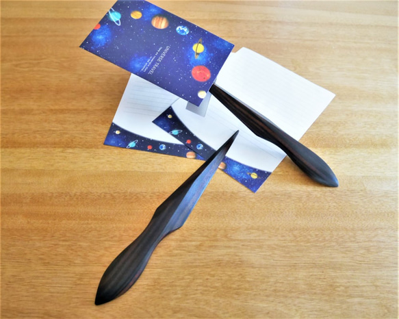 黒檀製ペーパーナイフ：シンプルシンメトリー（受注製作） 1枚目の画像