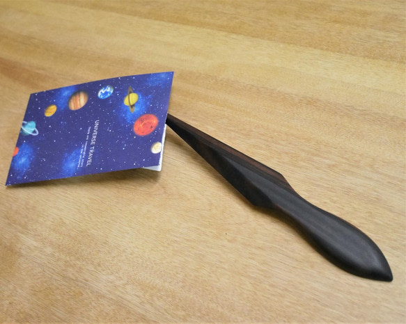 黒檀製ペーパーナイフ：シンプルシンメトリー（受注製作） 3枚目の画像