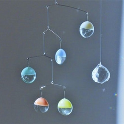 ミルキーカラー】彩りガラスのモビールサンキャッチャー（Creerma限定