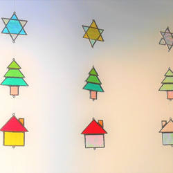 『Creema限定』ステンドグラスのクリスマスサンキャッチャー（六角星・ツリー・お家）：お好きな組み合わせ選べます 9枚目の画像