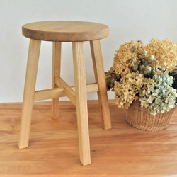 受注製作】スツール～栗天然木、交差貫（こうさぬき）～ 椅子