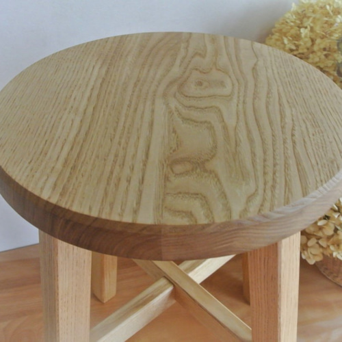 受注製作】スツール～栗天然木、交差貫（こうさぬき）～ 椅子