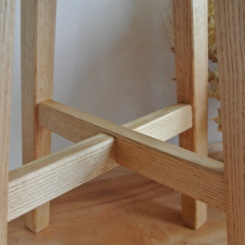 受注製作】スツール～栗天然木、交差貫（こうさぬき）～ 椅子