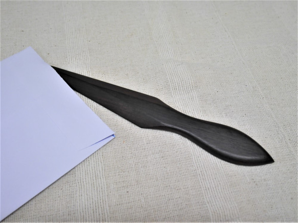 ローズウッド製ペーパーナイフ：シンプルシンメトリー 2枚目の画像