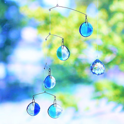 レトロ露色】彩りガラスのモビールサンキャッチャー サンキャッチャー