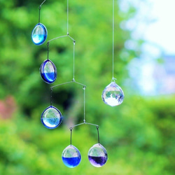 レトロ露色】彩りガラスのモビールサンキャッチャー サンキャッチャー