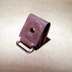 ベルトループ　ロック機構　焦茶色　角カン付（内寸25mm） 2枚目の画像
