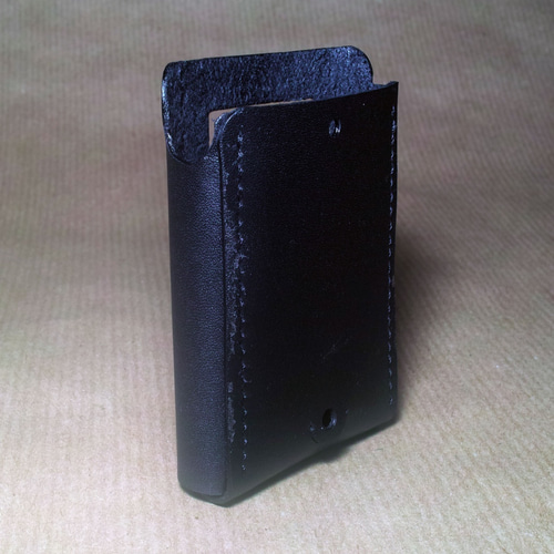 ポケットラジオ用 革ケース（SONY ICF-R530V/R550V、牛・黒） 006