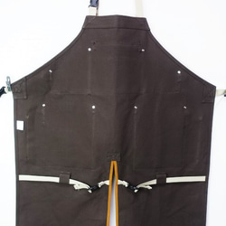 (濃茶×ライトブラウン)帆布エプロン2型・首掛けタイプ　Ｍ・Ｌサイズ 2枚目の画像