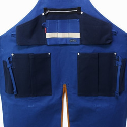 (インディゴブルー×紺)帆布エプロン2型・首掛けタイプ　Ｍ・Ｌサイズ 1枚目の画像