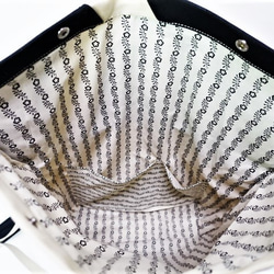 (小)帆布バックパック(サンドビーチ×黒）メキシコ綿NO1 6枚目の画像