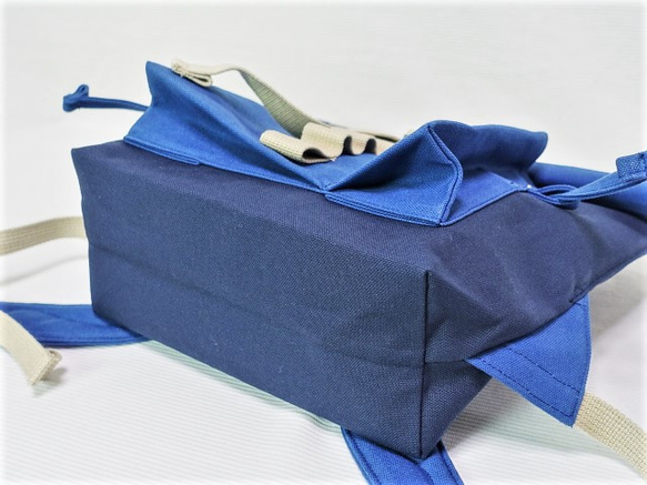 (小)帆布バックパック(紺×インディゴ）紺 7枚目の画像