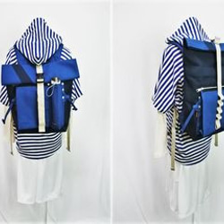 (小)帆布バックパック(紺×インディゴ）紺 10枚目の画像