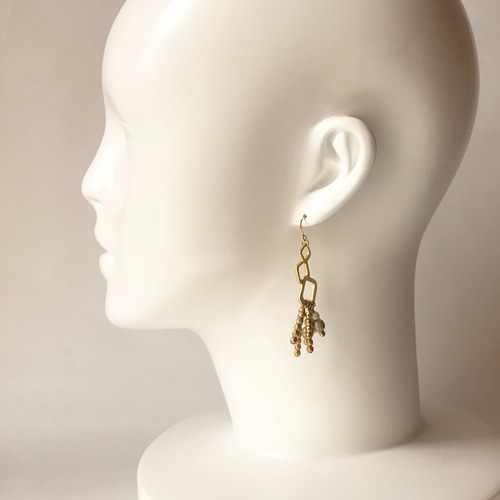 ピカソガラスジャラピアス ピアス（フック・チェーン） bohoboho 通販  