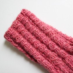 模様編みソックス・薄紅色、手編み、フィンランド 4枚目の画像