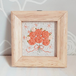 刺繍フレーム 青いバラ ブルーローズ お花の刺繍 壁飾り インテリア