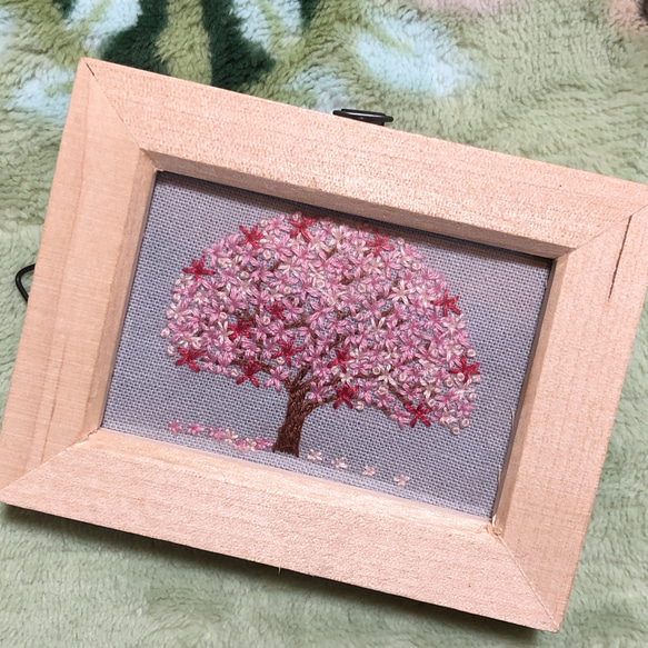 刺繍フレーム 桜 桜の木 インテリア雑貨 壁飾り フォトフレーム・写真