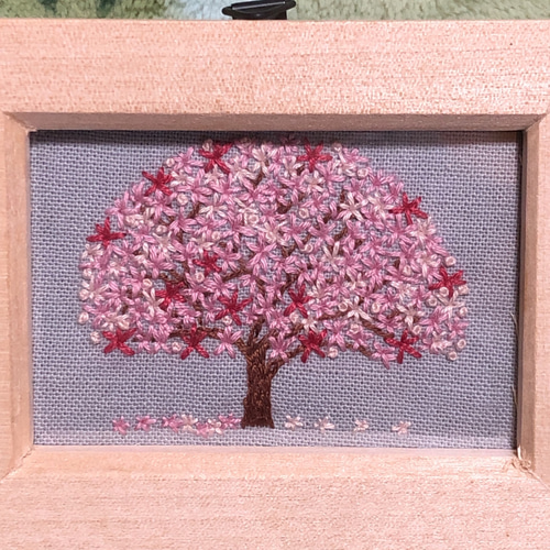 刺繍フレーム 桜 桜の木 インテリア雑貨 壁飾り フォトフレーム・写真