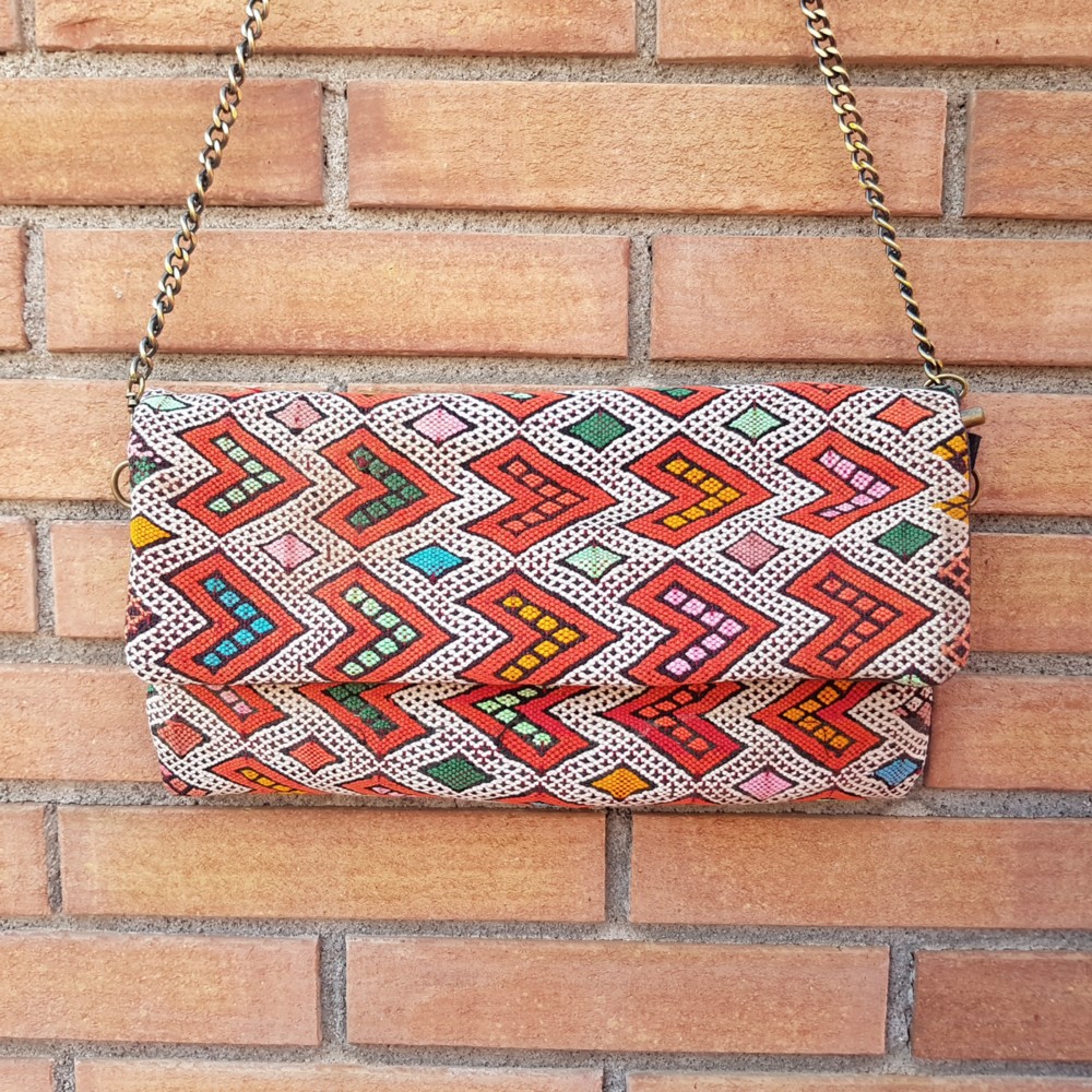 ヴィンテージ　キリム　クラッチバッグ＊ ハート